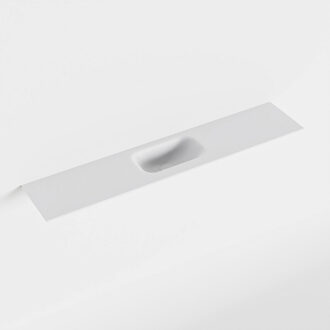 Mondiaz EDEN Talc solid surface inleg wastafel voor toiletmeubel 110cm. Positie wasbak midden