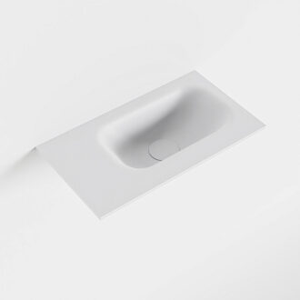 Mondiaz EDEN Talc solid surface inleg wastafel voor toiletmeubel 40cm. Positie wasbak rechts