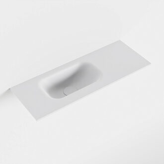 Mondiaz EDEN Talc solid surface inleg wastafel voor toiletmeubel 60cm. Positie wasbak links