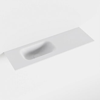 Mondiaz EDEN Talc solid surface inleg wastafel voor toiletmeubel 70cm. Positie wasbak links