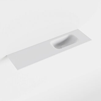 Mondiaz EDEN Talc solid surface inleg wastafel voor toiletmeubel 80cm. Positie wasbak rechts