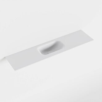 Mondiaz EDEN Talc solid surface inleg wastafel voor toiletmeubel 90cm. Positie wasbak midden