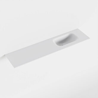 Mondiaz EDEN Talc solid surface inleg wastafel voor toiletmeubel 90cm. Positie wasbak rechts