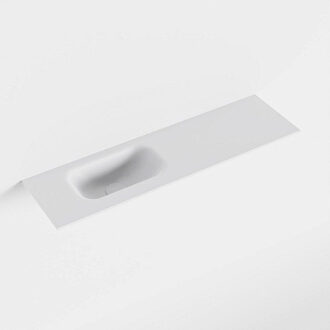 Mondiaz EDEN Wastafel - 81x23cm - links - solid surface - talc F501141Talc