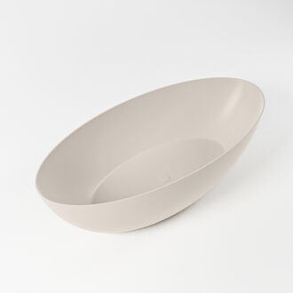 Mondiaz FLOAT Vrijstaand bad - 170x80cm - Solid surface - mat linen (beige) BK75341150 Linen mat