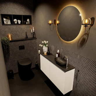 Mondiaz FOWY toiletmeubel 100cm kleur talc. Waskom positie rechts kleur urban | urban. Met 1 kraangat