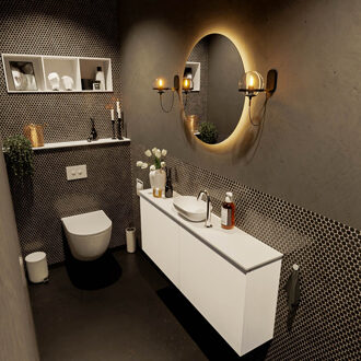 Mondiaz FOWY toiletmeubel 120cm kleur talc. Waskom positie midden kleur talc | talc. Met 1 kraangat