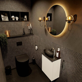 Mondiaz FOWY toiletmeubel 40cm kleur talc. Waskom positie links kleur urban | urban. Met 1 kraangat