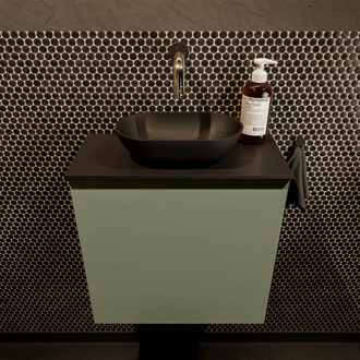 Mondiaz FOWY toiletmeubel 50cm kleur army. Waskom positie midden kleur urban | urban. Zonder kraangat