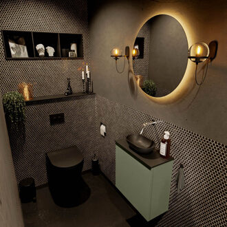 Mondiaz FOWY toiletmeubel 50cm kleur army. Waskom positie midden kleur urban | urban. Zonder kraangat