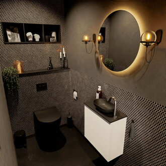 Mondiaz FOWY toiletmeubel 50cm kleur talc. Waskom positie rechts kleur urban | urban. Met 1 kraangat