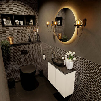 Mondiaz FOWY toiletmeubel 60cm kleur talc. Waskom positie links kleur urban | urban. Met 1 kraangat