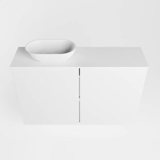 Mondiaz FOWY toiletmeubel 80cm kleur talc. Waskom positie links kleur talc | talc. Met 1 kraangat