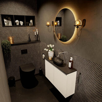 Mondiaz FOWY toiletmeubel 80cm kleur talc. Waskom positie midden kleur urban | urban. Zonder kraangat