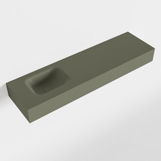 Mondiaz LEX Army vrijhangende solid surface wastafel 110cm. Positie wasbak links
