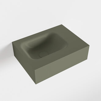 Mondiaz LEX Army vrijhangende solid surface wastafel 40cm. Positie wasbak links