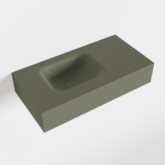 Mondiaz LEX Army vrijhangende solid surface wastafel 60cm. Positie wasbak links