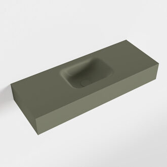 Mondiaz LEX Army vrijhangende solid surface wastafel 80cm. Positie wasbak midden