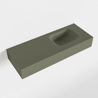 Mondiaz LEX Army vrijhangende solid surface wastafel 80cm. Positie wasbak rechts