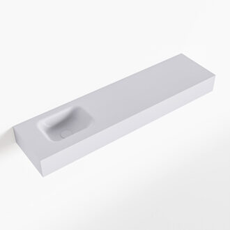 Mondiaz LEX Cale vrijhangende solid surface wastafel 120cm. Positie wasbak links