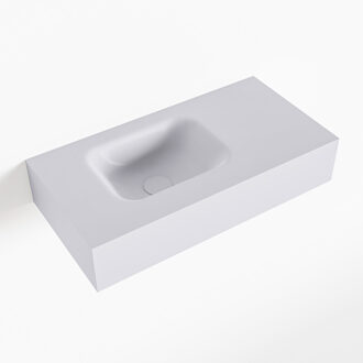 Mondiaz LEX Cale vrijhangende solid surface wastafel 60cm. Positie wasbak links