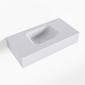 Mondiaz LEX Cale vrijhangende solid surface wastafel 60cm. Positie wasbak midden