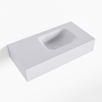 Mondiaz LEX Cale vrijhangende solid surface wastafel 60cm. Positie wasbak rechts