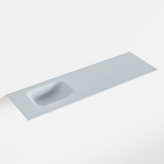 Mondiaz LEX Clay solid surface inleg wastafel voor toiletmeubel 100cm. Positie wasbak links