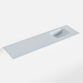 Mondiaz LEX Clay solid surface inleg wastafel voor toiletmeubel 110cm. Positie wasbak rechts
