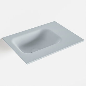 Mondiaz LEX Clay solid surface inleg wastafel voor toiletmeubel 40cm. Positie wasbak links