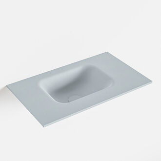 Mondiaz LEX Clay solid surface inleg wastafel voor toiletmeubel 50cm. Positie wasbak links