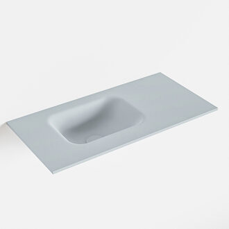Mondiaz LEX Clay solid surface inleg wastafel voor toiletmeubel 60cm. Positie wasbak links