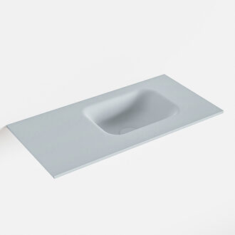 Mondiaz LEX Clay solid surface inleg wastafel voor toiletmeubel 60cm. Positie wasbak rechts