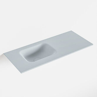 Mondiaz LEX Clay solid surface inleg wastafel voor toiletmeubel 70cm. Positie wasbak links