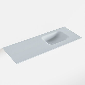 Mondiaz LEX Clay solid surface inleg wastafel voor toiletmeubel 80cm. Positie wasbak rechts