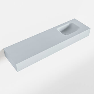 Mondiaz LEX Clay vrijhangende solid surface wastafel 110cm. Positie wasbak rechts