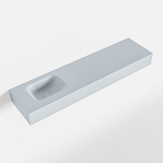 Mondiaz LEX Clay vrijhangende solid surface wastafel 120cm. Positie wasbak links