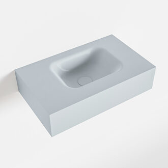 Mondiaz LEX Clay vrijhangende solid surface wastafel 50cm. Positie wasbak rechts