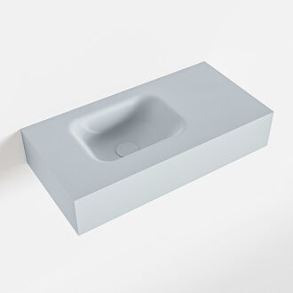 Mondiaz LEX Clay vrijhangende solid surface wastafel 60cm. Positie wasbak links