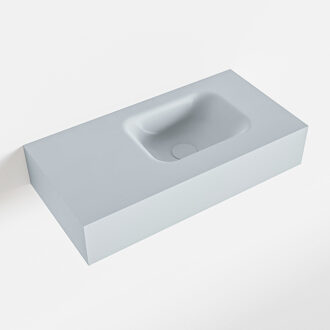 Mondiaz LEX Clay vrijhangende solid surface wastafel 60cm. Positie wasbak rechts