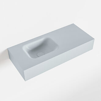 Mondiaz LEX Clay vrijhangende solid surface wastafel 70cm. Positie wasbak links