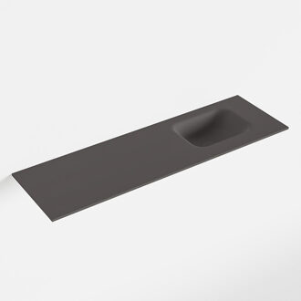 Mondiaz LEX Dark_grey solid surface inleg wastafel voor toiletmeubel 100cm. Positie wasbak rechts