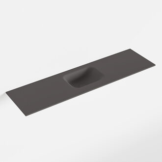 Mondiaz LEX Dark_grey solid surface inleg wastafel voor toiletmeubel 110cm. Positie wasbak midden