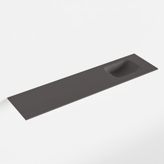 Mondiaz LEX Dark_grey solid surface inleg wastafel voor toiletmeubel 120cm. Positie wasbak rechts