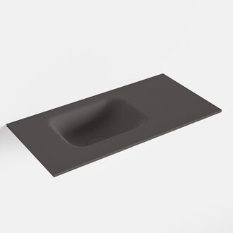 Mondiaz LEX Dark_grey solid surface inleg wastafel voor toiletmeubel 60cm. Positie wasbak links