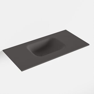Mondiaz LEX Dark_grey solid surface inleg wastafel voor toiletmeubel 60cm. Positie wasbak midden