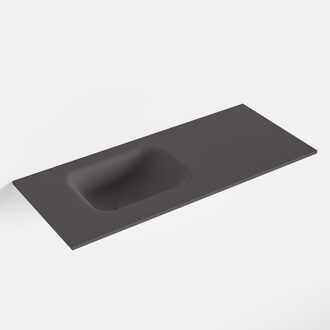 Mondiaz LEX Dark_grey solid surface inleg wastafel voor toiletmeubel 70cm. Positie wasbak links