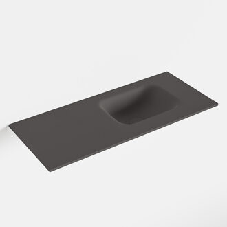 Mondiaz LEX Dark_grey solid surface inleg wastafel voor toiletmeubel 70cm. Positie wasbak rechts