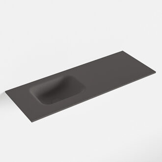Mondiaz LEX Dark_grey solid surface inleg wastafel voor toiletmeubel 80cm. Positie wasbak links