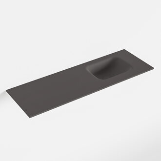 Mondiaz LEX Dark_grey solid surface inleg wastafel voor toiletmeubel 90cm. Positie wasbak rechts